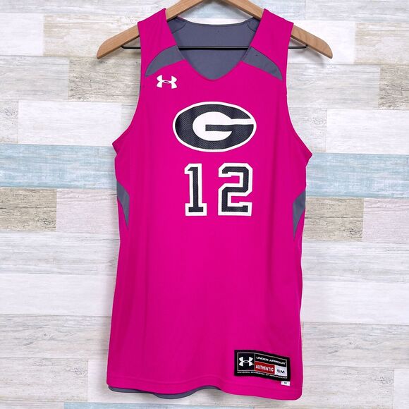 Georgia Bulldogs Under Armour Reversible Tank Top Gray Pink SEC Womens Small - Picture 6 of 11